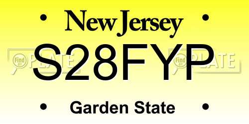 S28FYP New Jersey License Plate