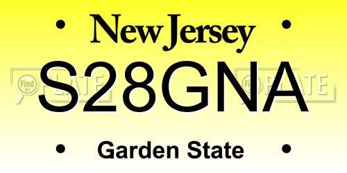 S28GNA New Jersey License Plate