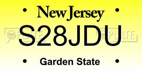 S28JDU New Jersey License Plate