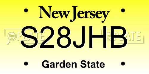 S28JHB New Jersey License Plate