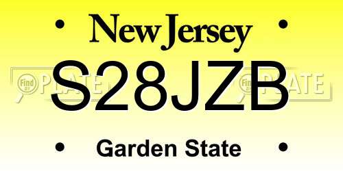 S28JZB New Jersey License Plate
