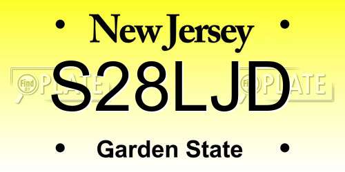 S28LJD New Jersey License Plate