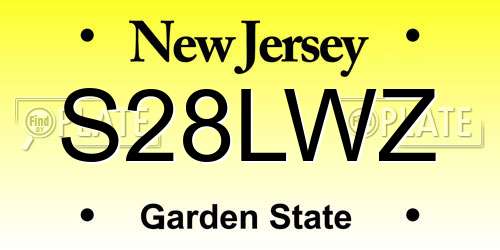 S28LWZ New Jersey License Plate