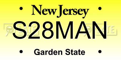S28MAN New Jersey License Plate