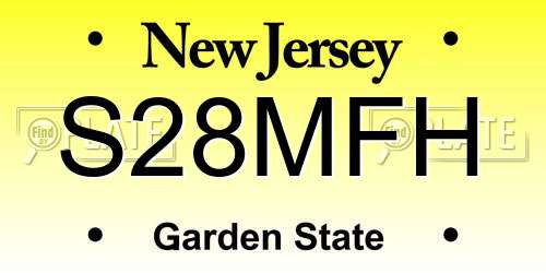 S28MFH New Jersey License Plate
