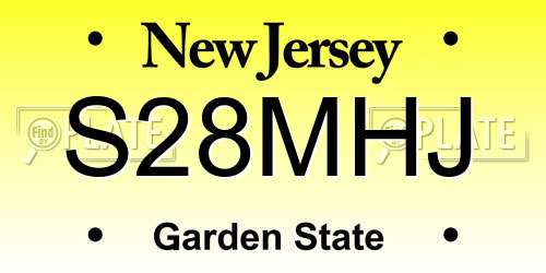 S28MHJ New Jersey License Plate
