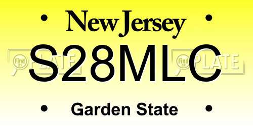 S28MLC New Jersey License Plate