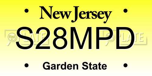 S28MPD New Jersey License Plate