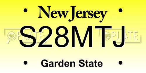 S28MTJ New Jersey License Plate
