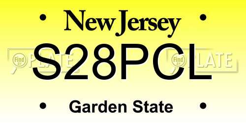 S28PCL New Jersey License Plate