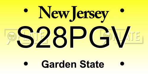 S28PGV New Jersey License Plate