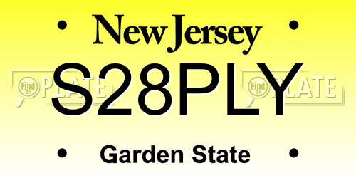 S28PLY New Jersey License Plate
