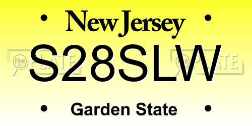 S28SLW New Jersey License Plate