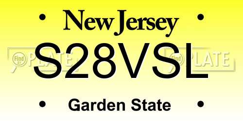 S28VSL New Jersey License Plate