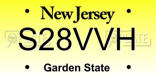 S28VVH New Jersey License Plate