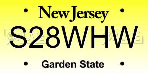 S28WHW New Jersey License Plate
