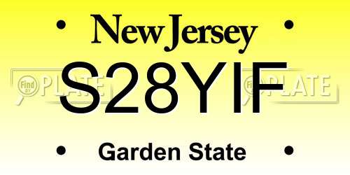 S28YIF New Jersey License Plate