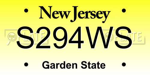 S294WS New Jersey License Plate