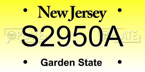 S2950A New Jersey License Plate