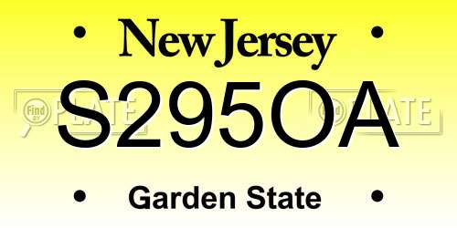 S295OA New Jersey License Plate