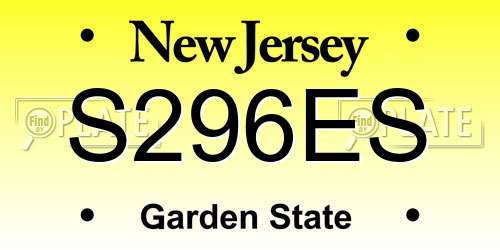 S296ES New Jersey License Plate