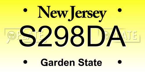 S298DA New Jersey License Plate