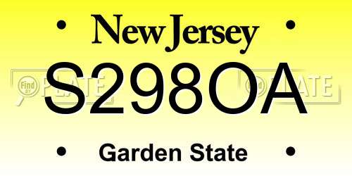 S298OA New Jersey License Plate