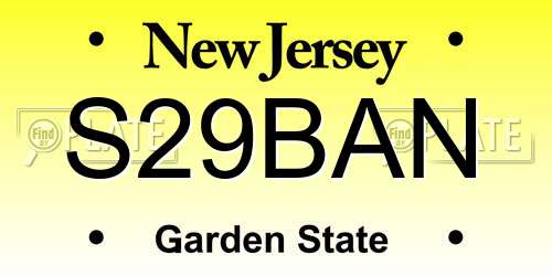 S29BAN New Jersey License Plate