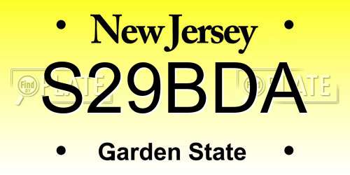 S29BDA New Jersey License Plate