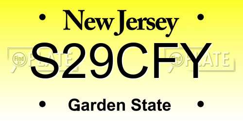 S29CFY New Jersey License Plate