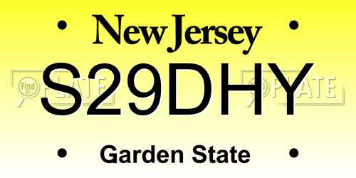 S29DHY New Jersey License Plate