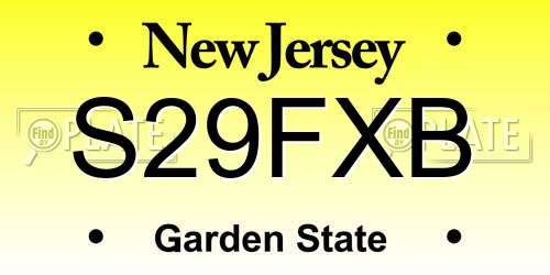 S29FXB New Jersey License Plate