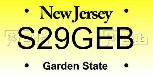 S29GEB New Jersey License Plate