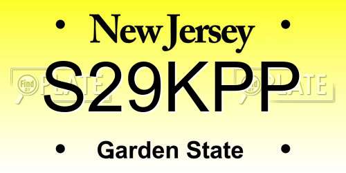 S29KPP New Jersey License Plate