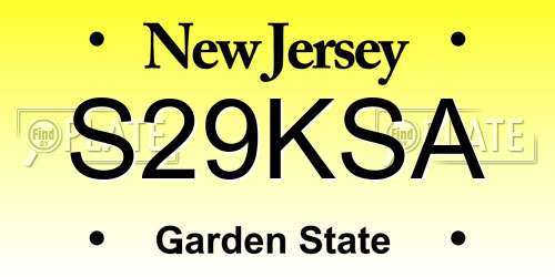 S29KSA New Jersey License Plate