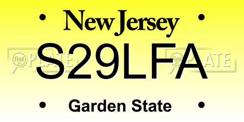 S29LFA New Jersey License Plate