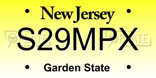 S29MPX New Jersey License Plate