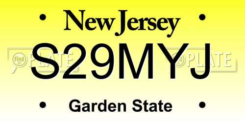S29MYJ New Jersey License Plate