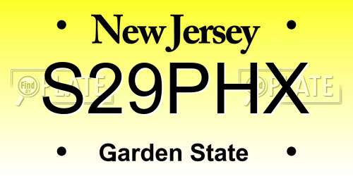 S29PHX New Jersey License Plate