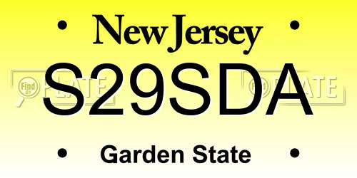S29SDA New Jersey License Plate