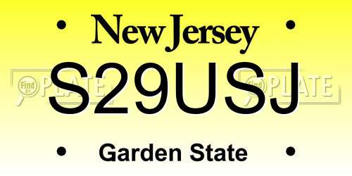 S29USJ New Jersey License Plate