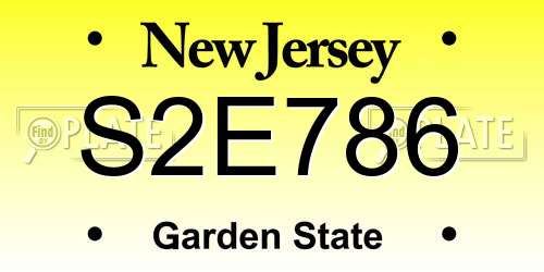 S2E786 New Jersey License Plate