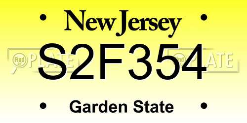 S2F354 New Jersey License Plate