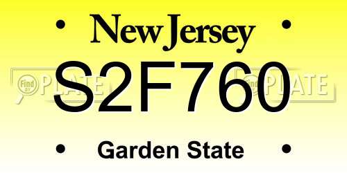 S2F760 New Jersey License Plate