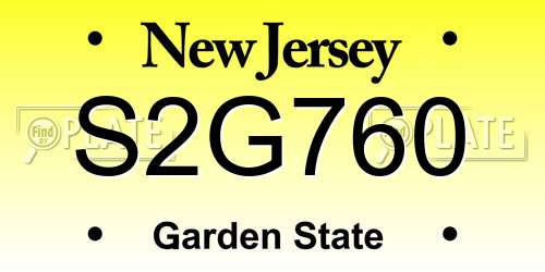 S2G760 New Jersey License Plate