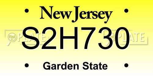 S2H730 New Jersey License Plate