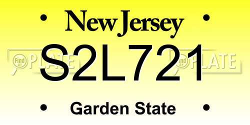 S2L721 New Jersey License Plate