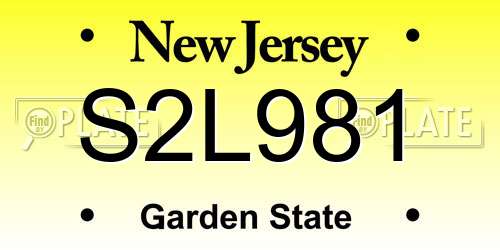 S2L981 New Jersey License Plate