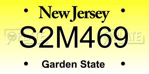 S2M469 New Jersey License Plate