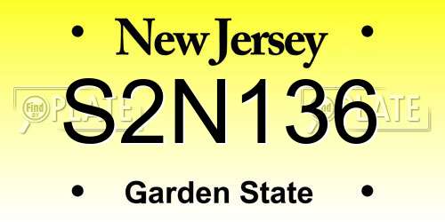 S2N136 New Jersey License Plate